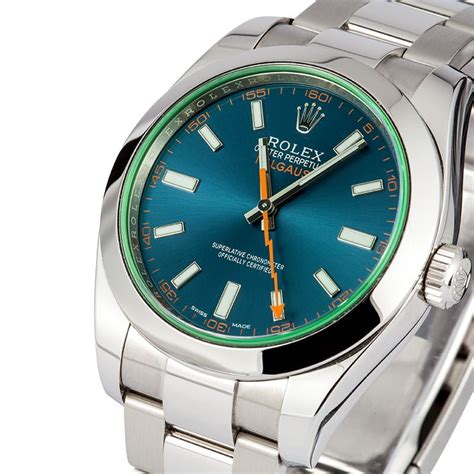 rolex milgauss blue pre owned